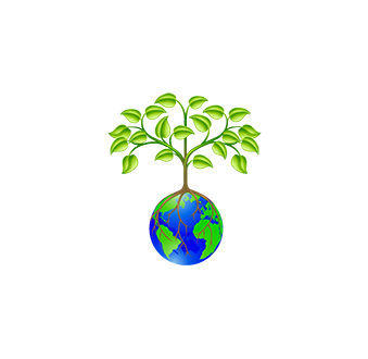 Earth with plant design