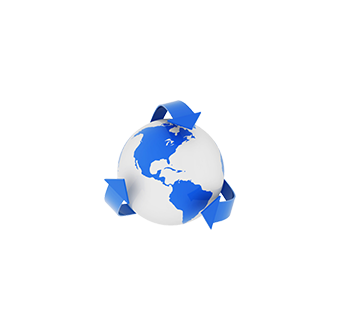 Globe with arrows design