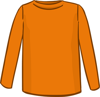 orange long sleeved tshirt
