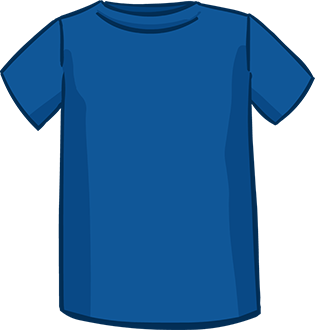 blue short sleeved tshirt