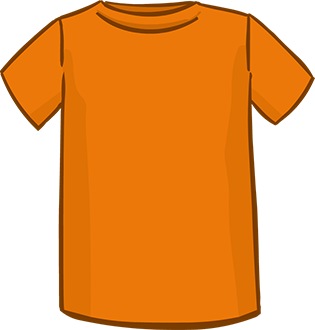 orange short sleeved tshirt